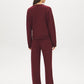 Wine Cloud Fleece Top with Drop Shoulder Sleeves - Suzy Shier