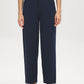 Navy High-Rise Barrel Leg Knit Pants - Front View - Suzy Shier