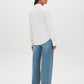 Bright White Poplin Button-Front Blouse - Back View - Suzy Shier