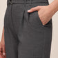 Grey Mix Self-Belt Pleated Slim Pants - Close-up Pocket Detail - Le Chateau