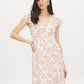 Warm White Floral Print Chiffon Midi Dress - Front View - Suzy Shier