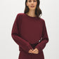 Wine Cloud Fleece Top with Drop Shoulder Sleeves - Suzy Shier