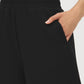Black Barrel Leg Cloud Fleece Pants - Pocket Detail - Suzy Shier
