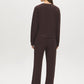 Coffee Bean Cloud Fleece Top with Drop Shoulder Sleeves - Suzy Shier