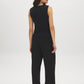 Jet Black Sleeveless Double Layer Top with Mesh Inserts - Back View - Suzy Shier