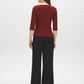 Syrah 3/4 Sleeve Boat Neck Fitted Top - Back View - Suzy Shier