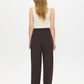 Coffee Bean High-Rise Barrel Leg Knit Pants - Back View - Suzy Shier