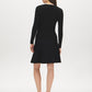 Black V-Neck Button Front Ribbed Cardigan - Back View - Suzy Shier