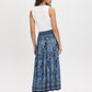 Paisley Placement Print Smocked Waist Maxi Skirt - Woman Wearing Tiered Maxi Skirt - Suzy Shier