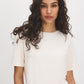Winter White Soft Jersey Crew Neck T-Shirt - Close-up Front View - Suzy Shier