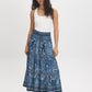 Paisley Placement Print Smocked Waist Maxi Skirt - Woman Wearing Tiered Maxi Skirt - Suzy Shier