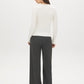 Snow White Cable Knit Crew Neck Sweater - Back View - Suzy Shier