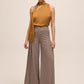 Dijon Fringe Scarf Satin Top - Full Body View - Le Chateau