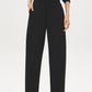 Black Barrel Leg Cloud Fleece Pants - Front View - Suzy Shier