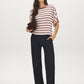 Striped Jersey Top - Side Profile View - Suzy Shier