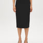 Black Corset-Waist Pencil Skirt with Back Slit - Front View - Suzy Shier