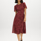 Apple Butter Floral Print Chiffon Dress - Front View - Suzy Shier