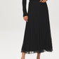 Black Lace Skirt with Diagonal Drop Waist - Front View - Suzy Shier