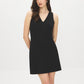 Black V-Neck Sleeveless Knit Dress - Front View - Suzy Shier