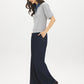 Grey Melange Puff Sleeve Jacquard Sweater - Side Profile View - Suzy Shier