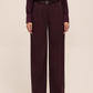 Eggplant Belted Pleated Wide-Leg Pant - Front View - Le Chateau