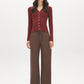 Syrah V-Neck Ribbed Cardigan - Front View - Suzy Shier