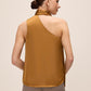 Dijon Fringe Scarf Satin Top - Back View - Le Chateau