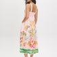 Printed Maxi Dress with Spaghetti Straps - Woman Wearing Flowing Maxi Dress - Suzy Shier