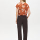 Autumn Leaf Printed V-Neck Blouse with Dolman Sleeves - Back View - Suzy Shier