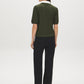 Deep Depths Melange Jacquard Sweater with Poplin Collar - Back View - Suzy Shier