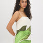 Cream Placement Print Midi Dress - Woman Wearing Adjustable Strap Dress - Suzy Shier