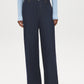 Indigo Wash High-Rise Wide Leg Trousers - Front View - Suzy Shier