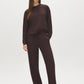 Coffee Bean Cloud Fleece Top with Drop Shoulder Sleeves - Suzy Shier