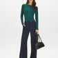 Forest Biome Ribbed Boat Neck Knit Top - Front View - Suzy Shier