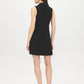 Black Sleeveless Blazer Dress with Button Detail - Back View - Suzy Shier