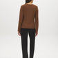 Bison V-Neck Top with Chiffon Sleeves and Lace Trim - Back View - Suzy Shier
