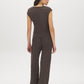 Charcoal Textured Asymmetrical Dolman Sleeve Top - Back View - Suzy Shier