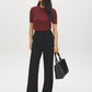 Syrah Ribbed Knit Crew Neck Sweater - Front View - Suzy Shier