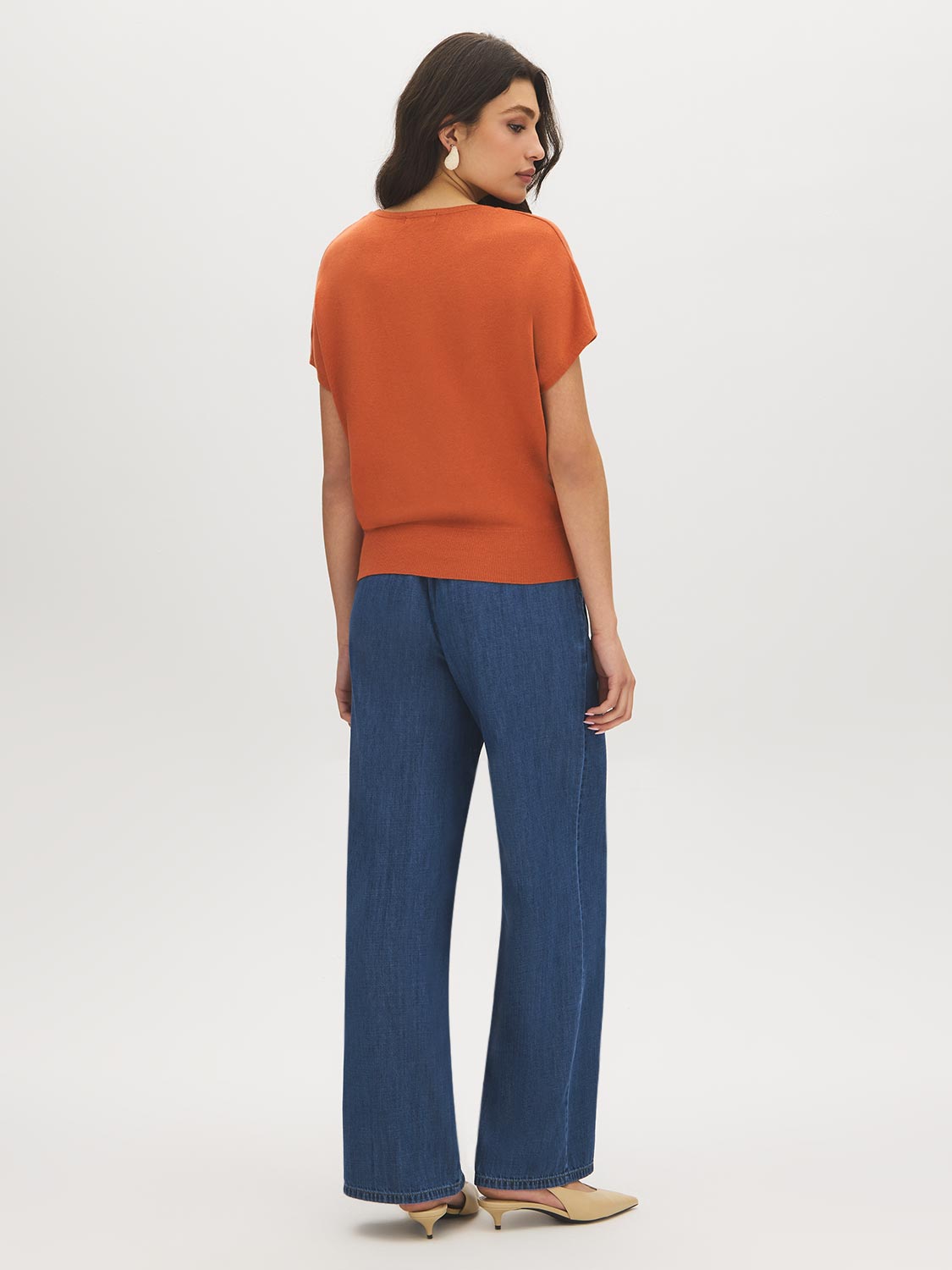 Autumn Leaf Dolman Sleeve Knit Sweater - Back View - Suzy Shier