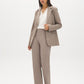Lt Grey Pull-On Straight Leg Pant with Waist Tabs - Woman Wearing Clean Front Trousers - Suzy Shier