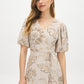 Gray Daze Floral Print Chiffon Midi Dress - Front View - Suzy Shier