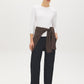 Bright White Long Sleeve Crew Neck Jersey Top - Front View - Suzy Shier