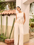 Off-White Wide Leg Pant by Le Chateau.