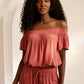 Off-The-Shoulder Crinkle Top