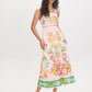 Printed Maxi Dress with Spaghetti Straps - Woman Wearing Flowing Maxi Dress - Suzy Shier