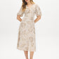 Gray Daze Floral Print Chiffon Midi Dress - Full Front View - Suzy Shier