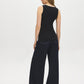 Black Sleeveless Organic Cotton Scoop Neck Tank - Back View - Suzy Shier
