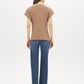 Brown Melange Striped Dolman Sleeve Knit Top - Back View - Suzy Shier
