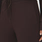 Coffee Bean Cloud Fleece Wide-Leg Pant - Close-up Waistband Detail - Suzy Shier