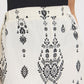 White Wide-Leg Viscose Pants with Black Border Print - Woman Wearing Casual Pull-On Pants - Suzy Shier